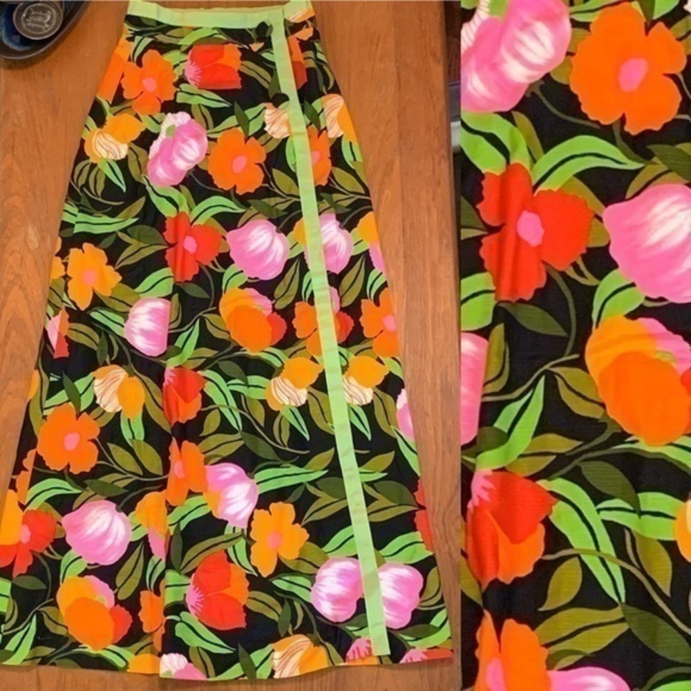 Beautiful Vintage Floral Maxi Skirt By Malbe